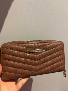 Steve Madden Chestnut Quilted Zip Wallet